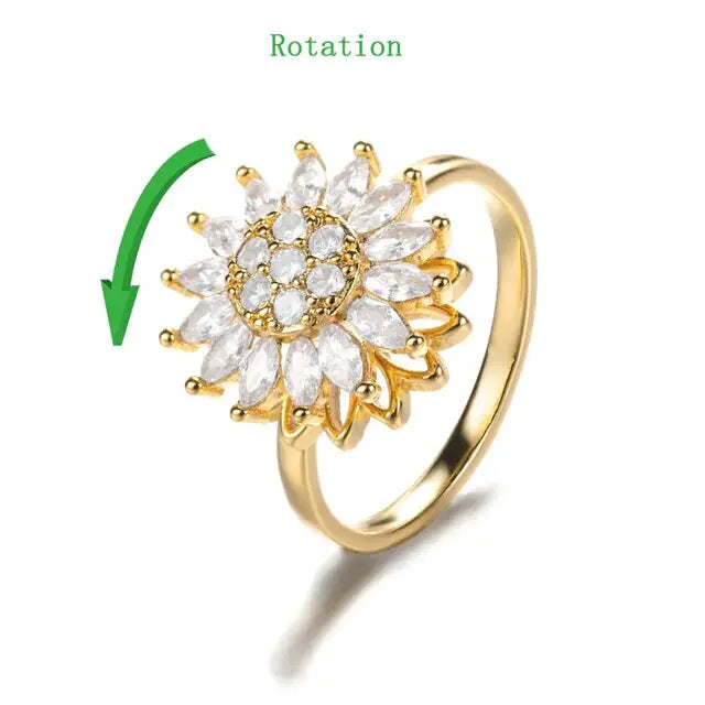 Crystal Sunflower Rings