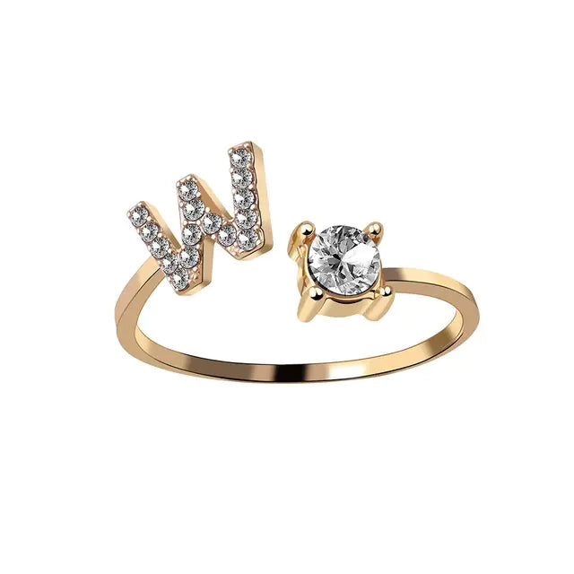 Chic Letter Charm Ring