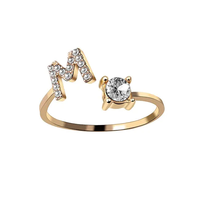 Chic Letter Charm Ring