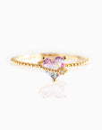 Heartfelt Elegance: Crystal Adjustable Rings