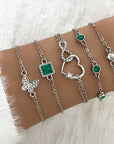 Bohemian Green Crystal Bracelet Set