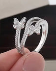 Silver Butterfly Duo Ring