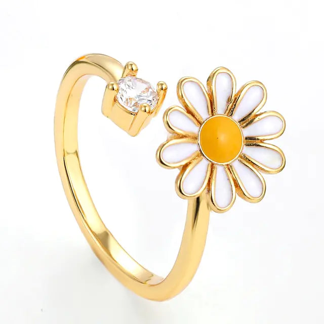 Sunflower Serenity Spinner Rings