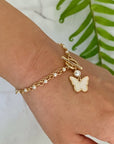 Pearl-Embellished Flutter Bracelet