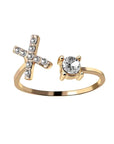 Chic Letter Charm Ring