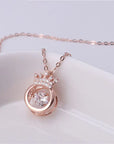 Royal Radiance Rose-Gold Crown Necklace