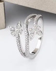 Silver Butterfly Duo Ring