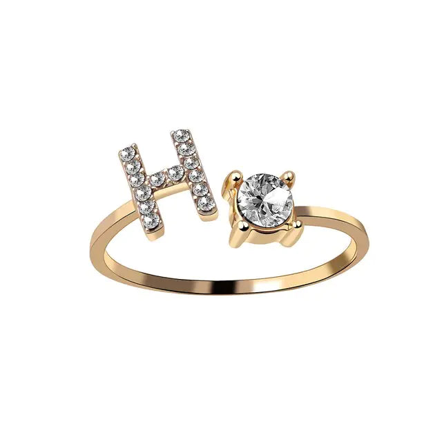 Chic Letter Charm Ring