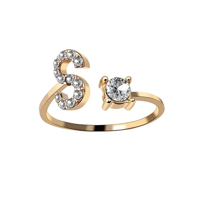 Chic Letter Charm Ring