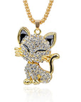 Dazzling Kitty Rhinestone Pendant