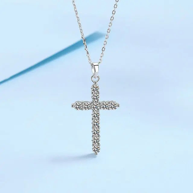 Moissanite Diamond Cross Necklace