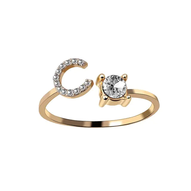 Chic Letter Charm Ring