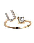 Chic Letter Charm Ring