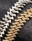 Gold Two-Row Diamond Cuban Link Bracelet