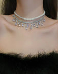 Pearl Crystal Tassel Choker