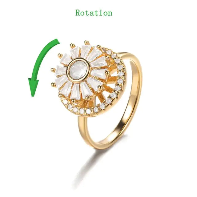 Crystal Sunflower Rings