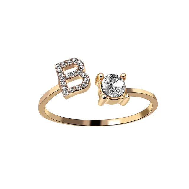 Chic Letter Charm Ring