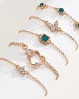 Bohemian Green Crystal Bracelet Set