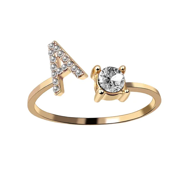 Chic Letter Charm Ring