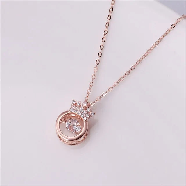 Royal Radiance Rose-Gold Crown Necklace