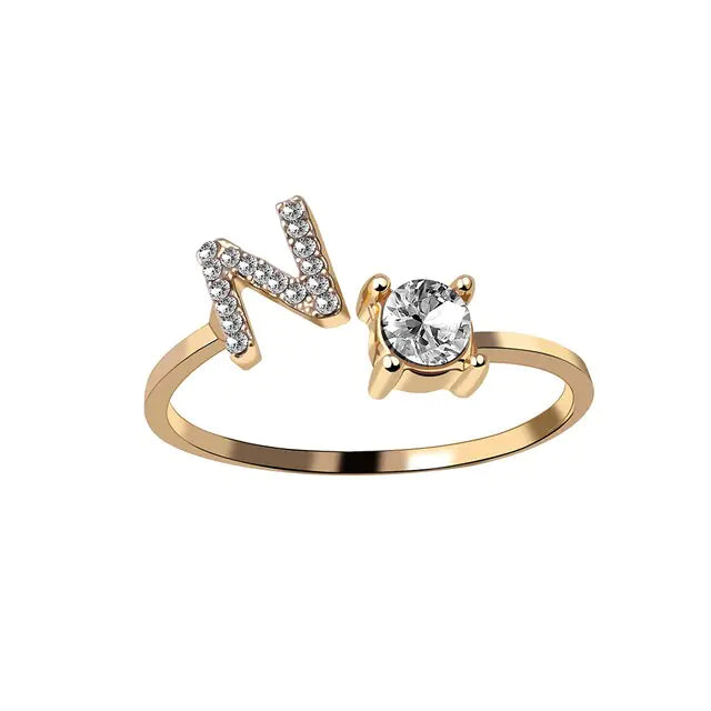 Chic Letter Charm Ring