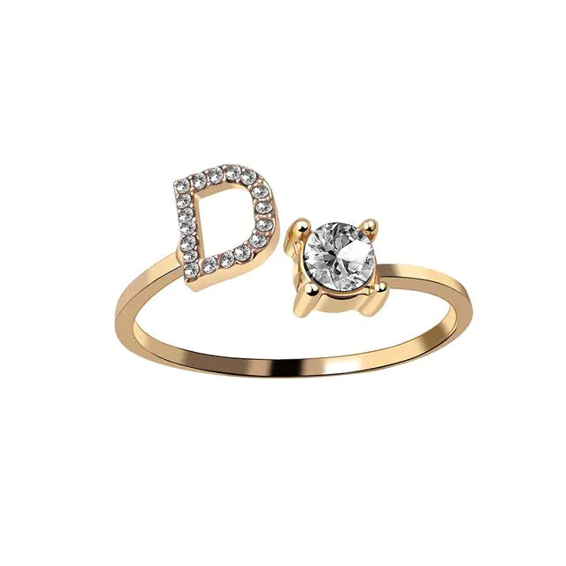 Chic Letter Charm Ring