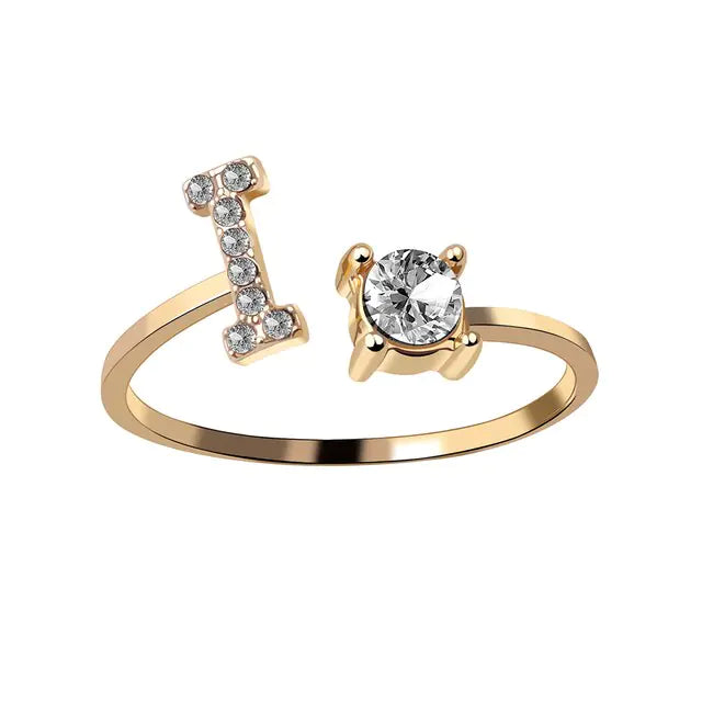 Chic Letter Charm Ring