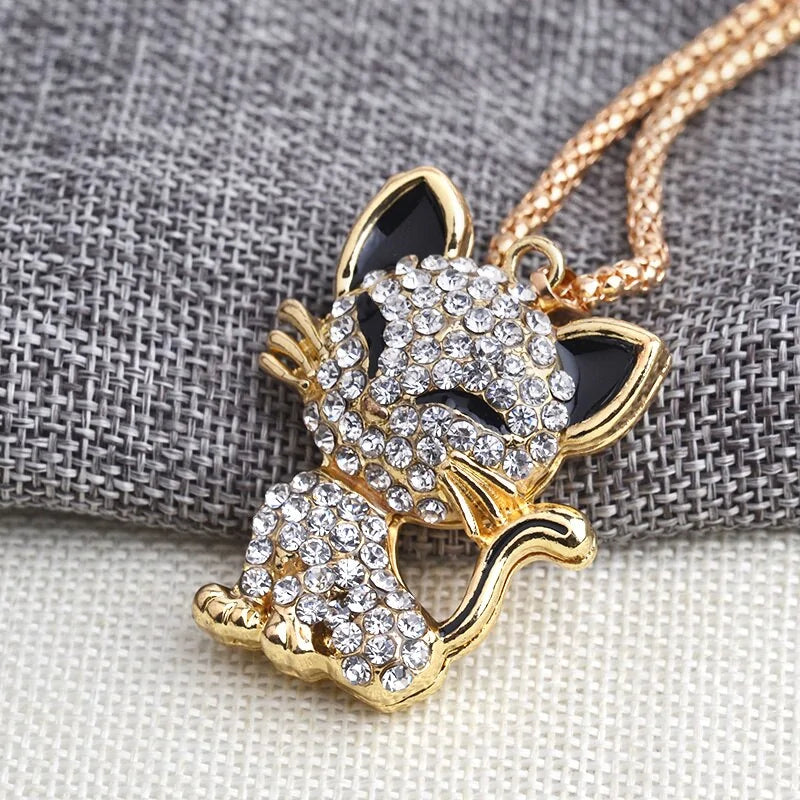 Dazzling Kitty Rhinestone Pendant