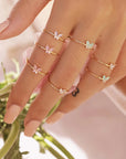 Heartfelt Elegance: Crystal Adjustable Rings