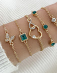 Bohemian Green Crystal Bracelet Set