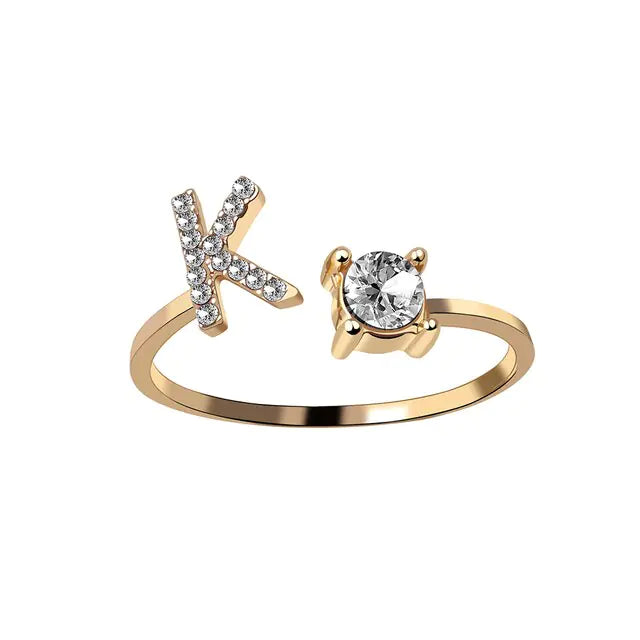 Chic Letter Charm Ring