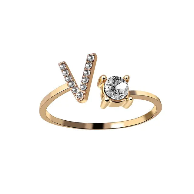 Chic Letter Charm Ring