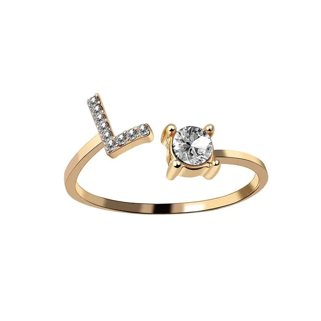 Chic Letter Charm Ring