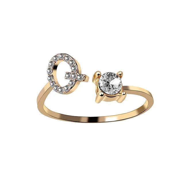 Chic Letter Charm Ring