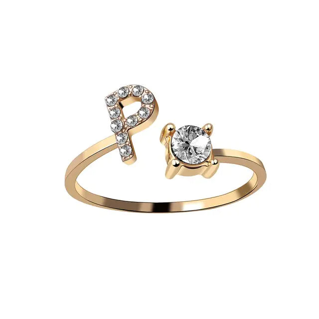 Chic Letter Charm Ring