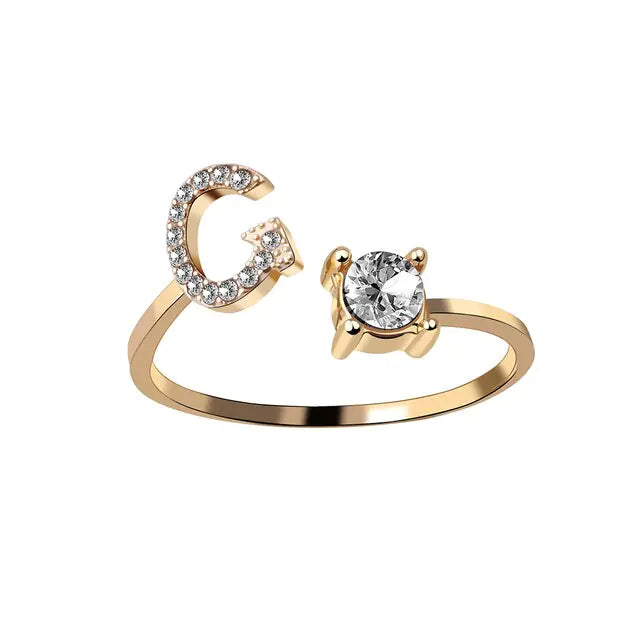 Chic Letter Charm Ring