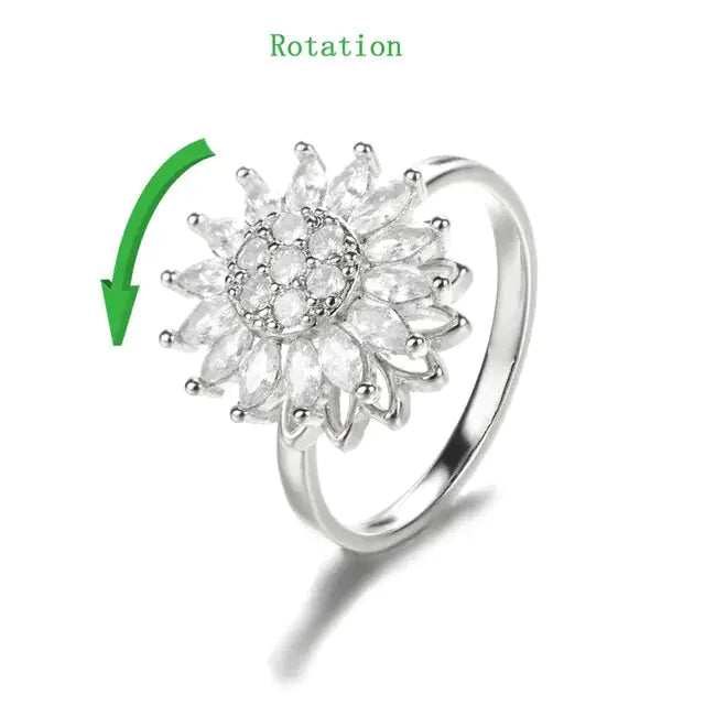 Crystal Sunflower Rings