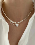 Asymmetric Love Pearl Necklace