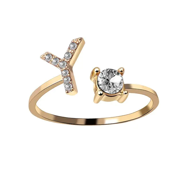 Chic Letter Charm Ring