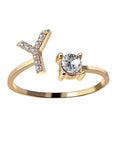 Chic Letter Charm Ring