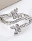 Silver Butterfly Duo Ring