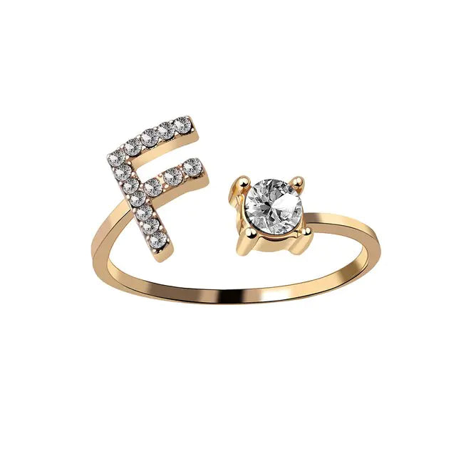 Chic Letter Charm Ring