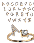 Chic Letter Initial Charm Ring